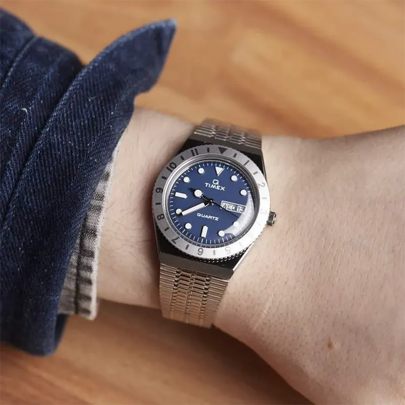 Timex Q Reissue 36mm Blue Dial Men's Watch- TW2U95500